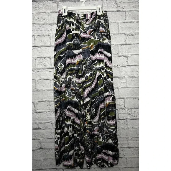 Anthropologie 2pc dress pant and bodysuit blouse set abstract print size 4. - Picture 3 of 15